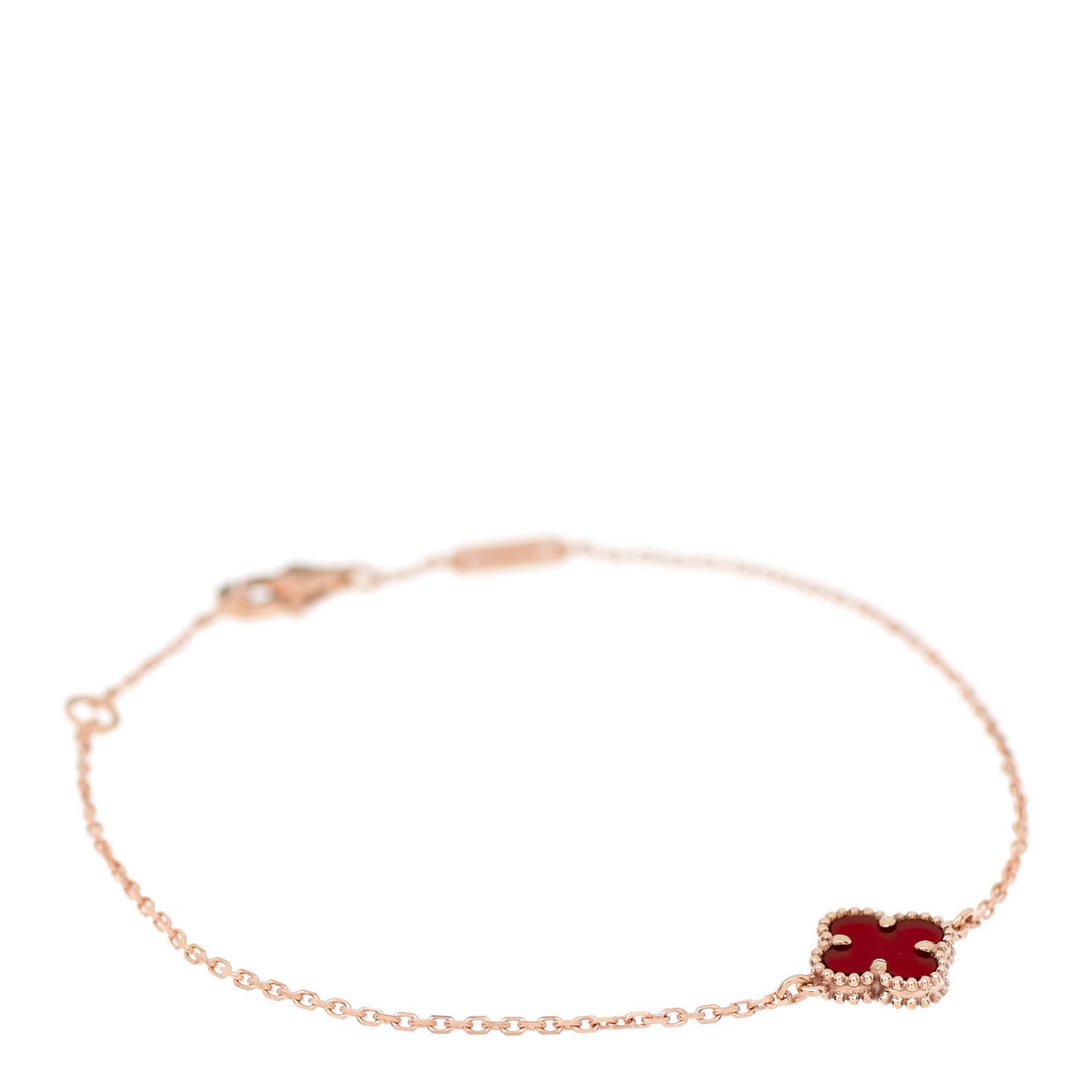 18K Rose Gold Carnelian Sweet Alhambra Bracelet