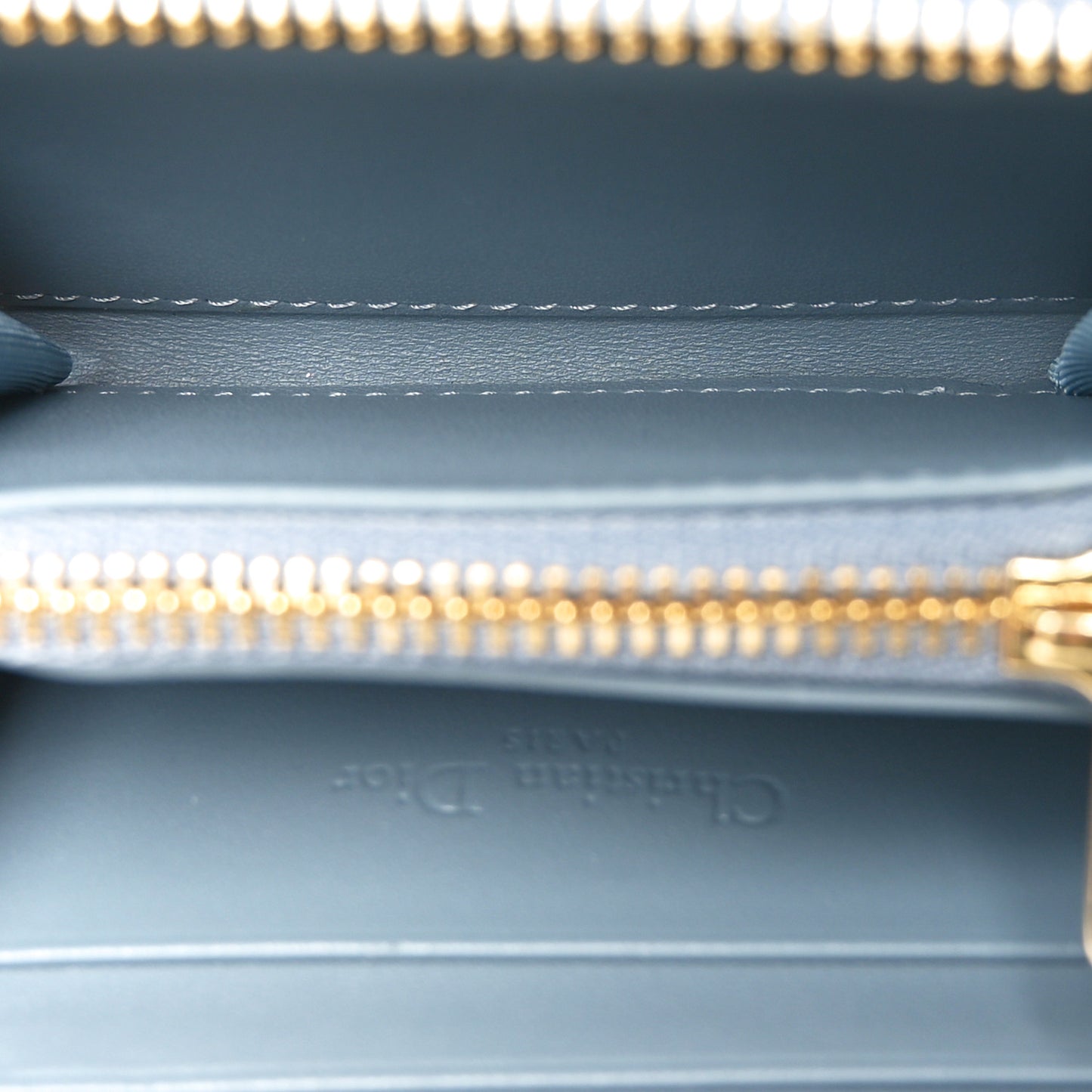 Lambskin Cannage Small Lady Dior Voyageur Coin Purse Cloud Blue