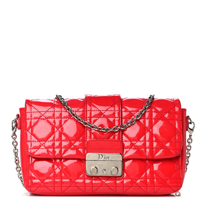 Christian Dior Patent Cannage New Lock Pouch Red 1 of 12