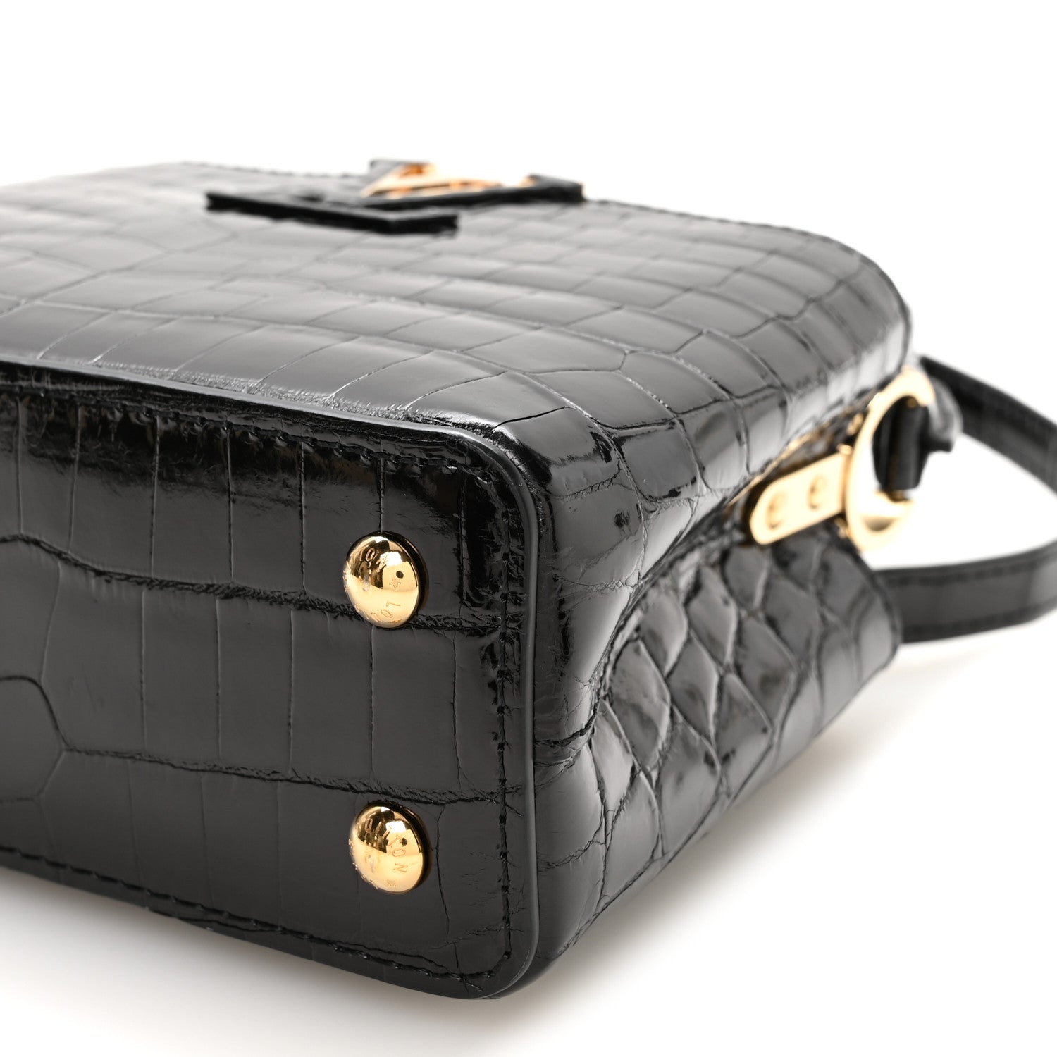 Louis Vuitton Crocodile Mini Capucines Black 10 of 11
