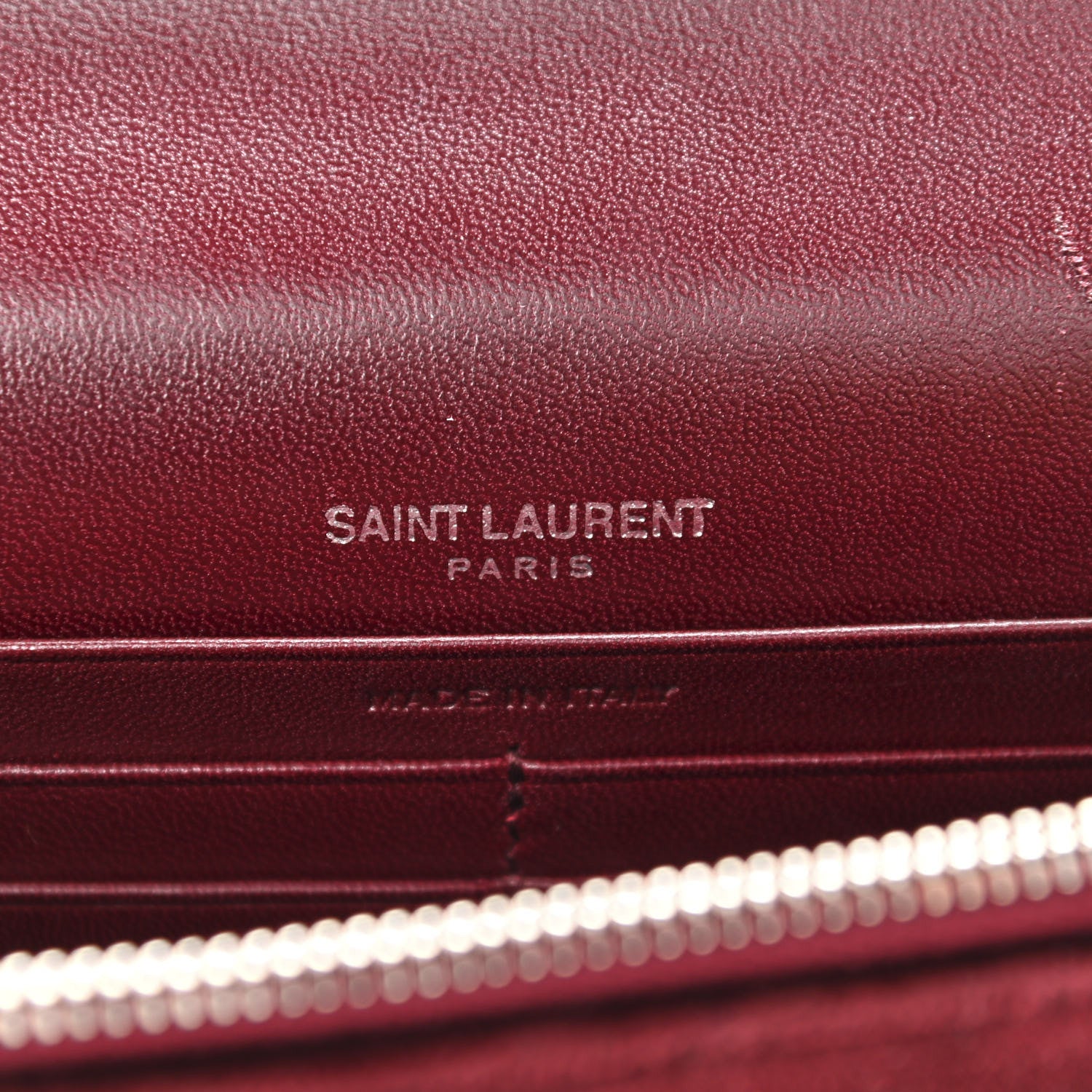 Saint Laurent Velvet Crystal Monogram Kate Tassel Shoulder Bag Burgundy 6 of 13