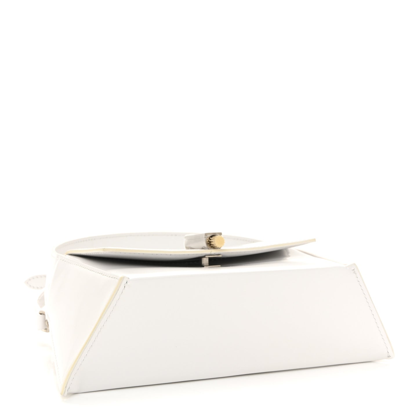 Brushed Calfskin Mini Geometric Prisma Shoulder Bag Optic White