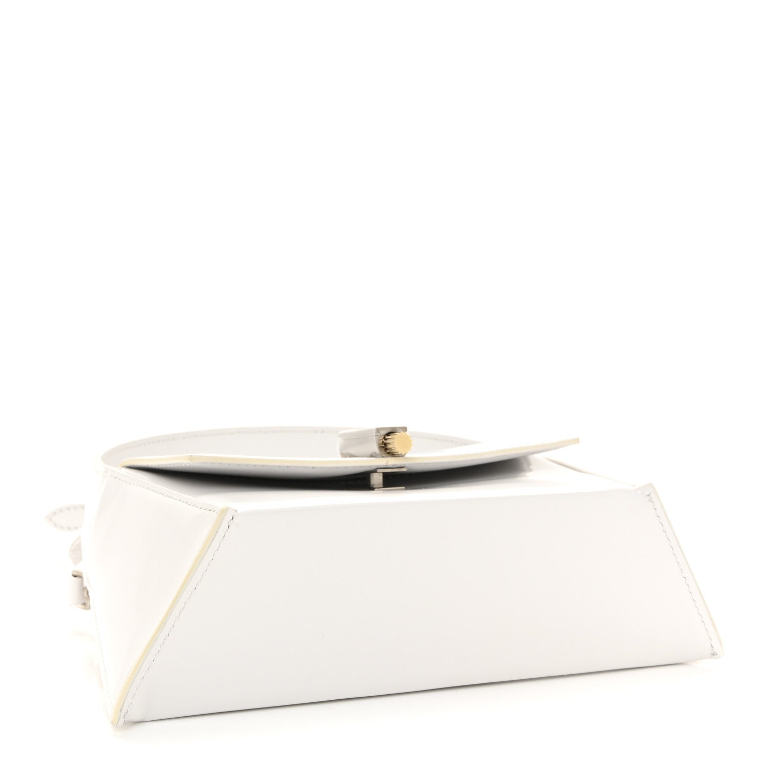 Salvatore Ferragamo Brushed Calfskin Mini Geometric Prisma Shoulder Bag Optic White 4 of 11