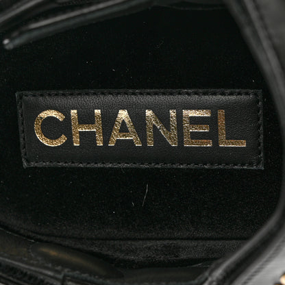 Chanel Shiny Calfskin Logo Platform Sandals 39 Black 7 of 14