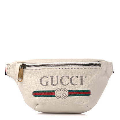 Gucci Grained Calfskin Small Logo Belt Bag White 1 of 9