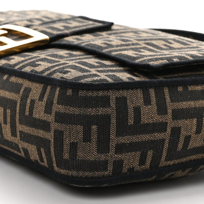 Fendi Fabric Jacquard FF 1974 Large Baguette Tobacco Moro Black 8 of 8