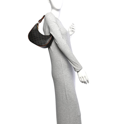 Celine Triomphe Canvas Calfskin Ava Shoulder Bag Tan 2 of 11