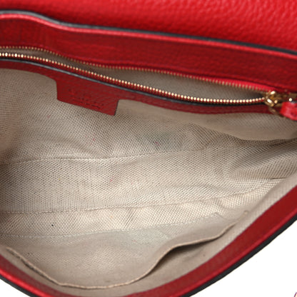 Gucci Pebbled Calfskin Medium Soho Flap Crossbody Vibrant Red 5 of 9