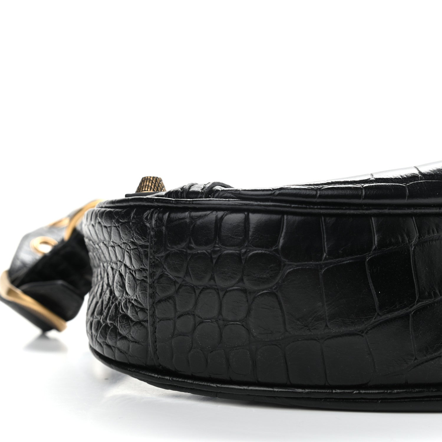 Balenciaga Extra Supple Calfskin Crocodile Embossed Le Cagole Shoulder Bag XS Black 9 of 11