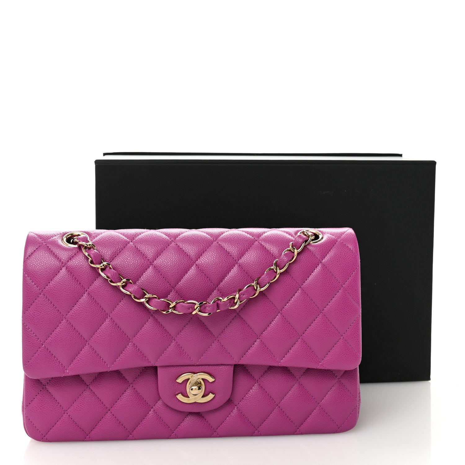 Chanel Caviar Quilted Medium Double Flap Purple 11 of 11