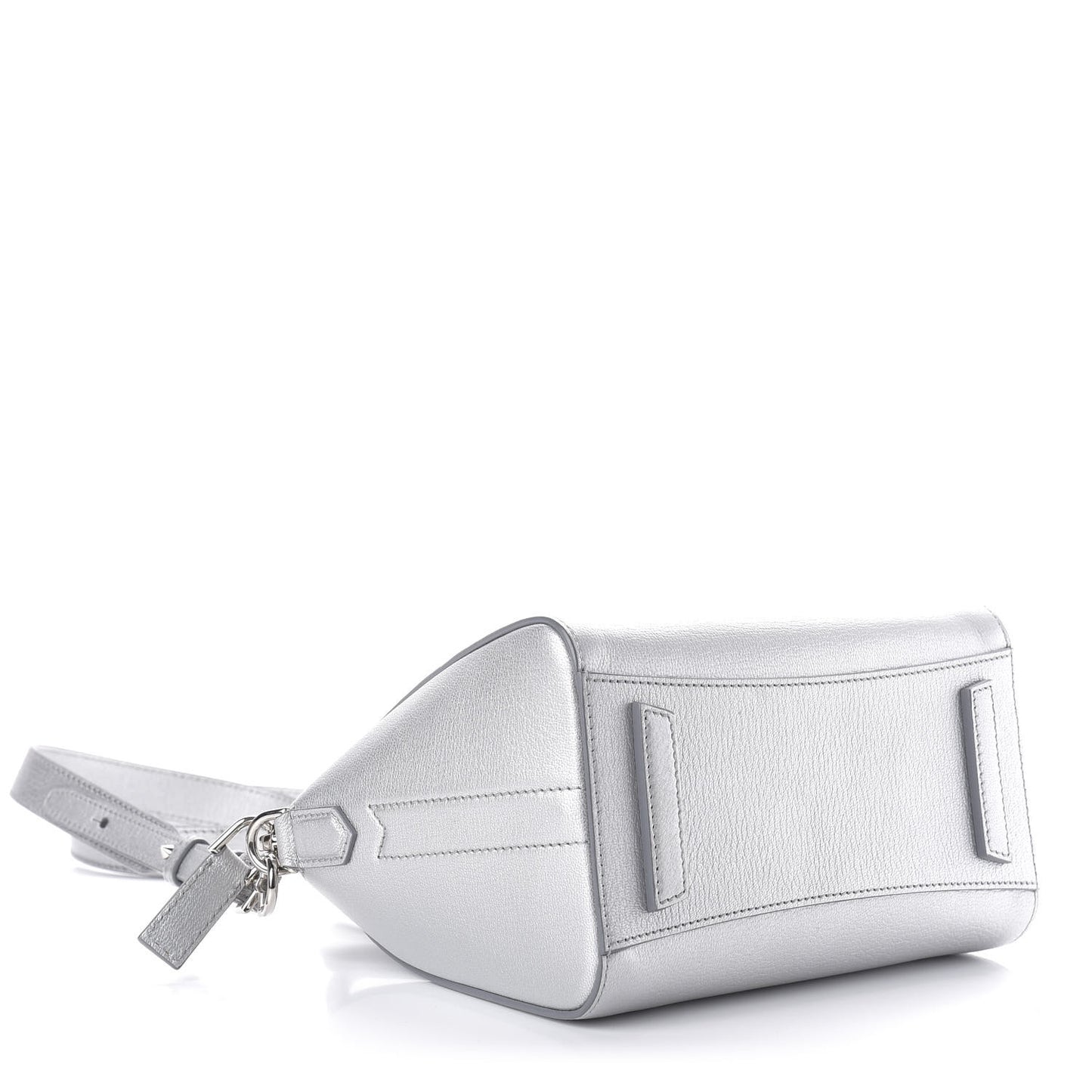 Metallic Sugar Goatskin Mini Antigona Silver