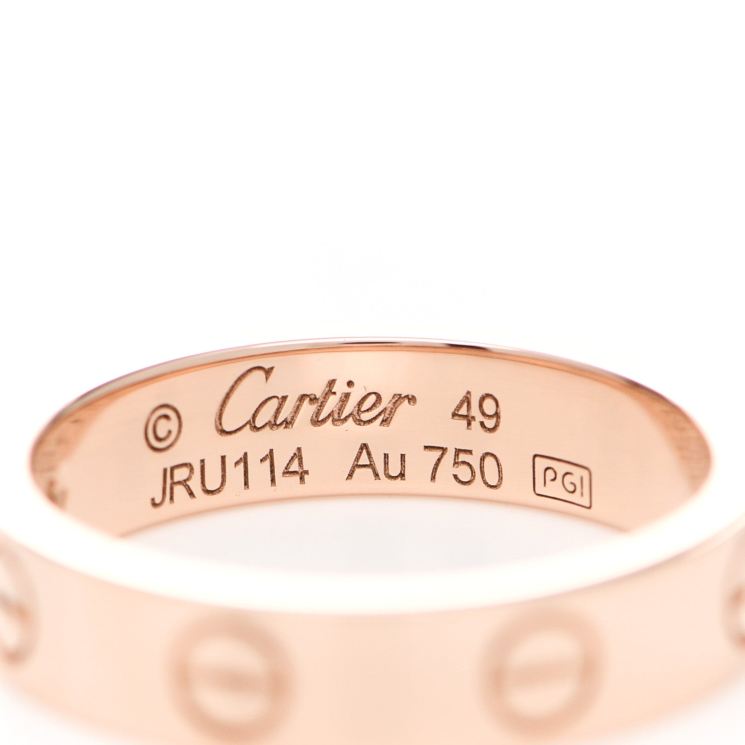 Cartier 18K Pink Gold Diamond 4mm LOVE Wedding Band Ring 49 4.75 4 of 5
