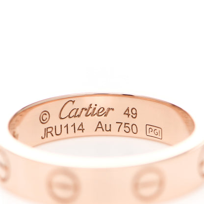 Cartier 18K Pink Gold Diamond 4mm LOVE Wedding Band Ring 49 4.75 4 of 5