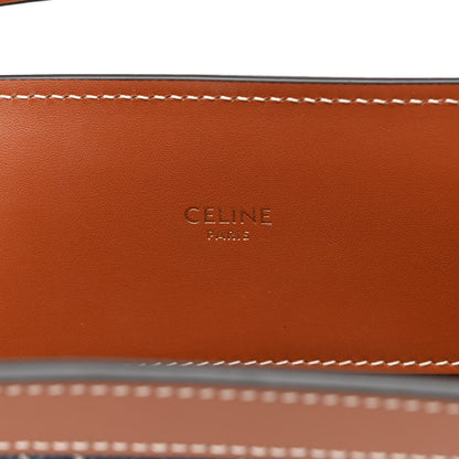 Celine Denim All Over Print Small Vertical Cabas Navy Tan 6 of 12