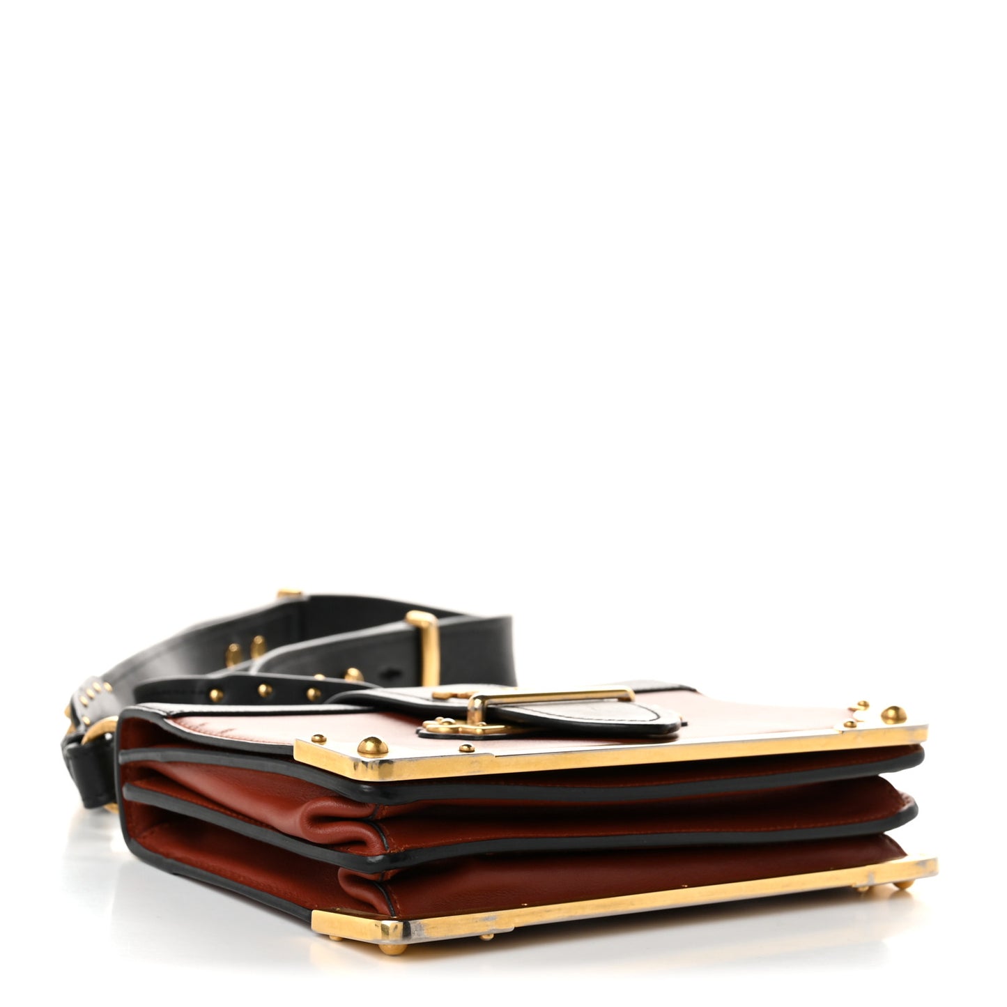 City Calfskin Saffiano Cahier Bag Cotto Black