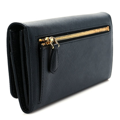 Prada Saffiano Metal Continental Flap Wallet Black 7 of 18