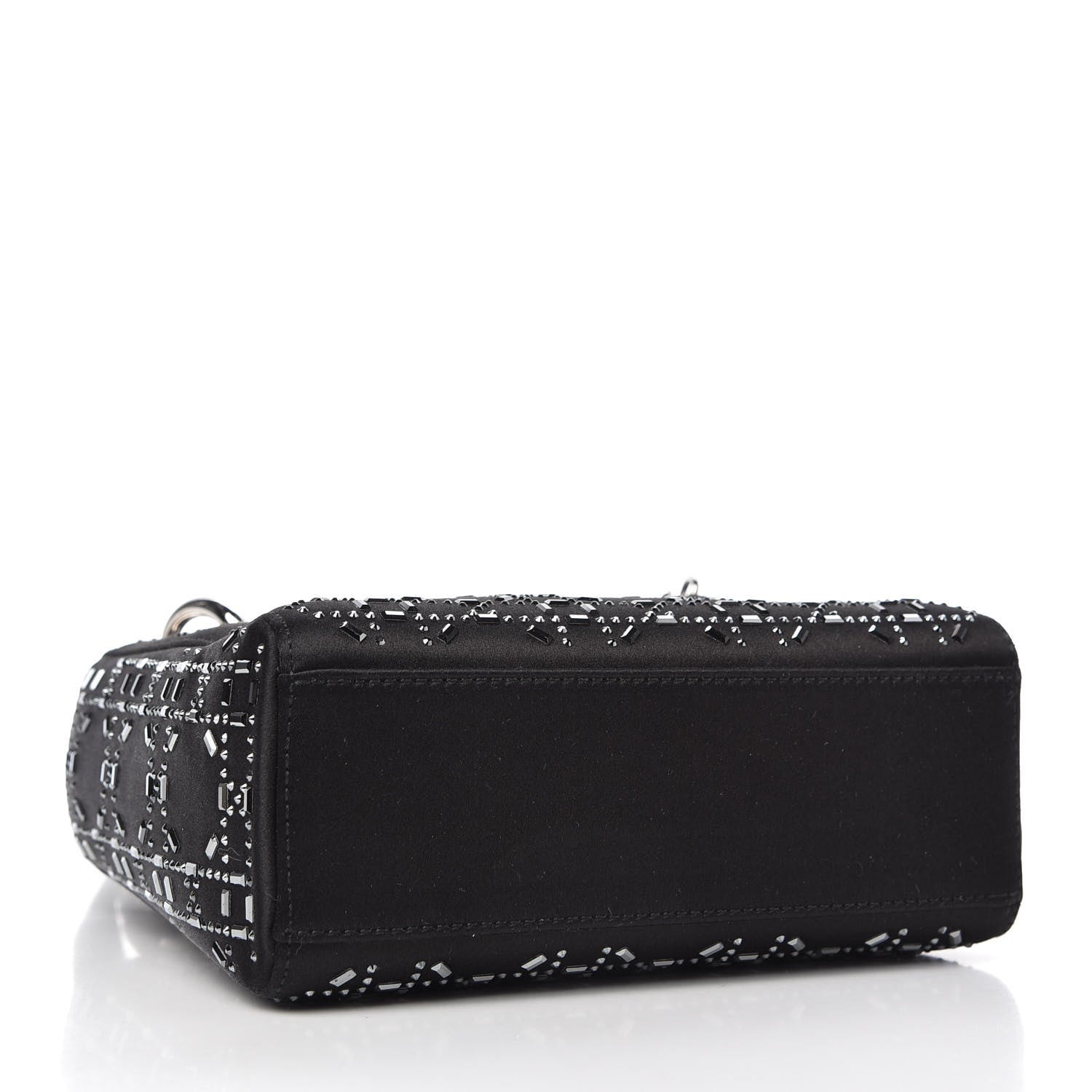 Christian Dior Satin Crystal Cannage Mini Lady Dior Black 4 of 9