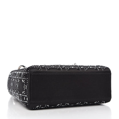 Christian Dior Satin Crystal Cannage Mini Lady Dior Black 4 of 9
