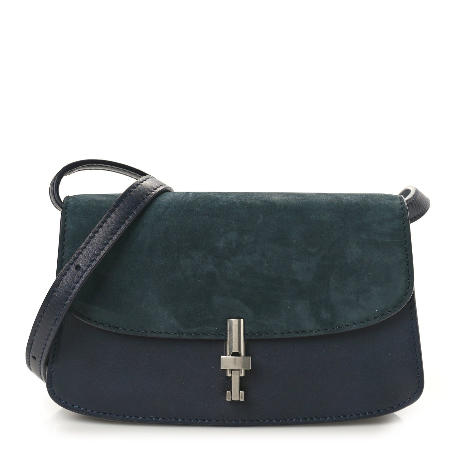 Nubuck Calfskin Sofia E/W Crossbody Deep Navy Virginia Blue
