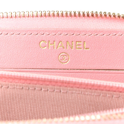 Chanel Iridescent Caviar Quilted Medium Zip Around Wallet Pink 6 of 9