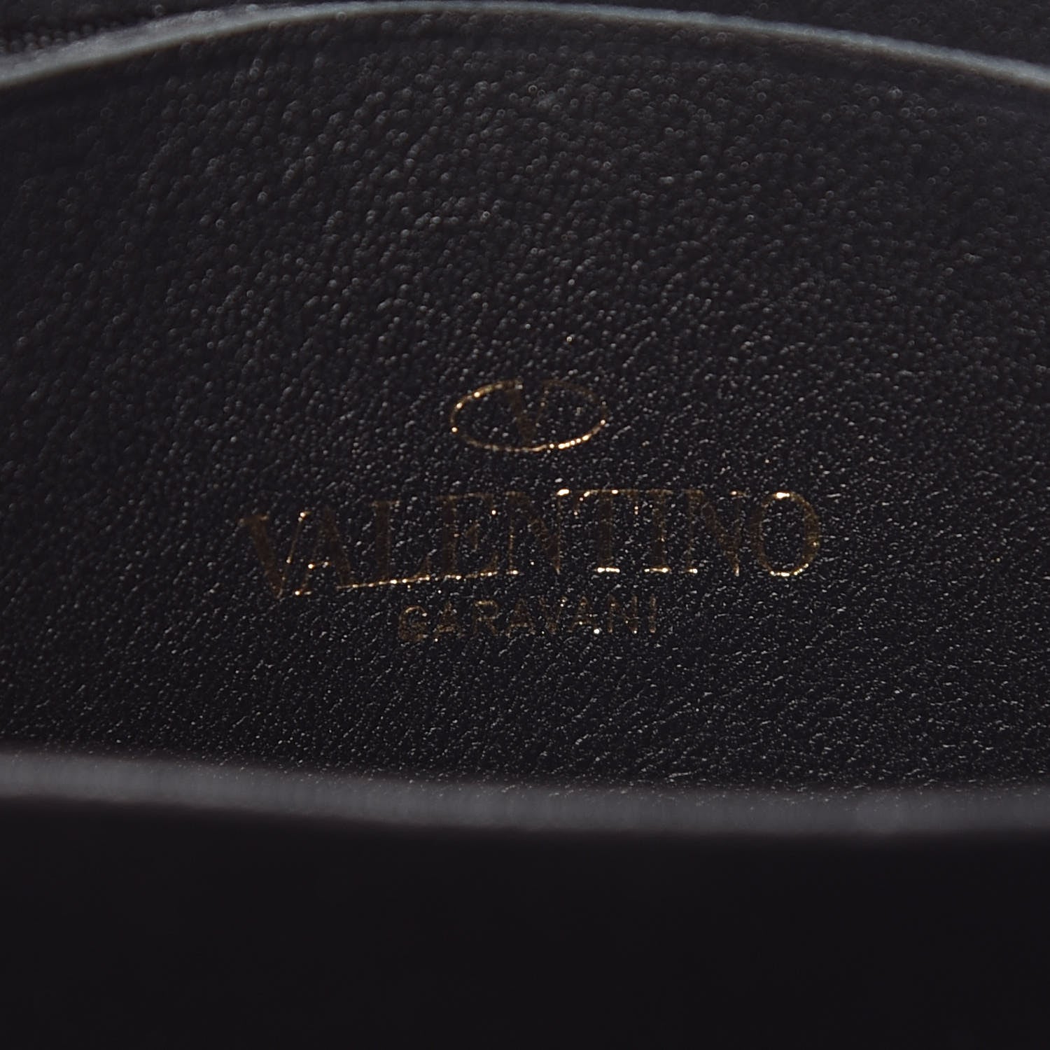 Valentino Garavani Calfskin Rockstud Zip Around Coin Case Card Holder Black 7 of 8