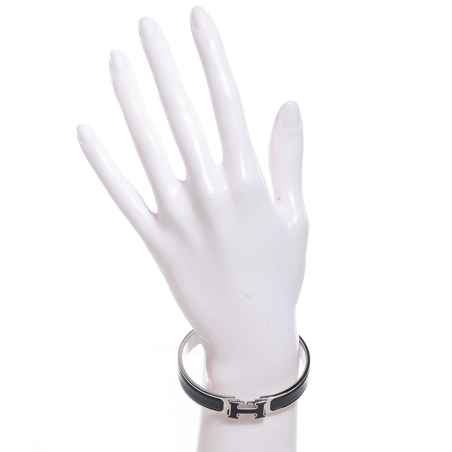 Enamel Narrow Clic Clac H Bracelet GM Black