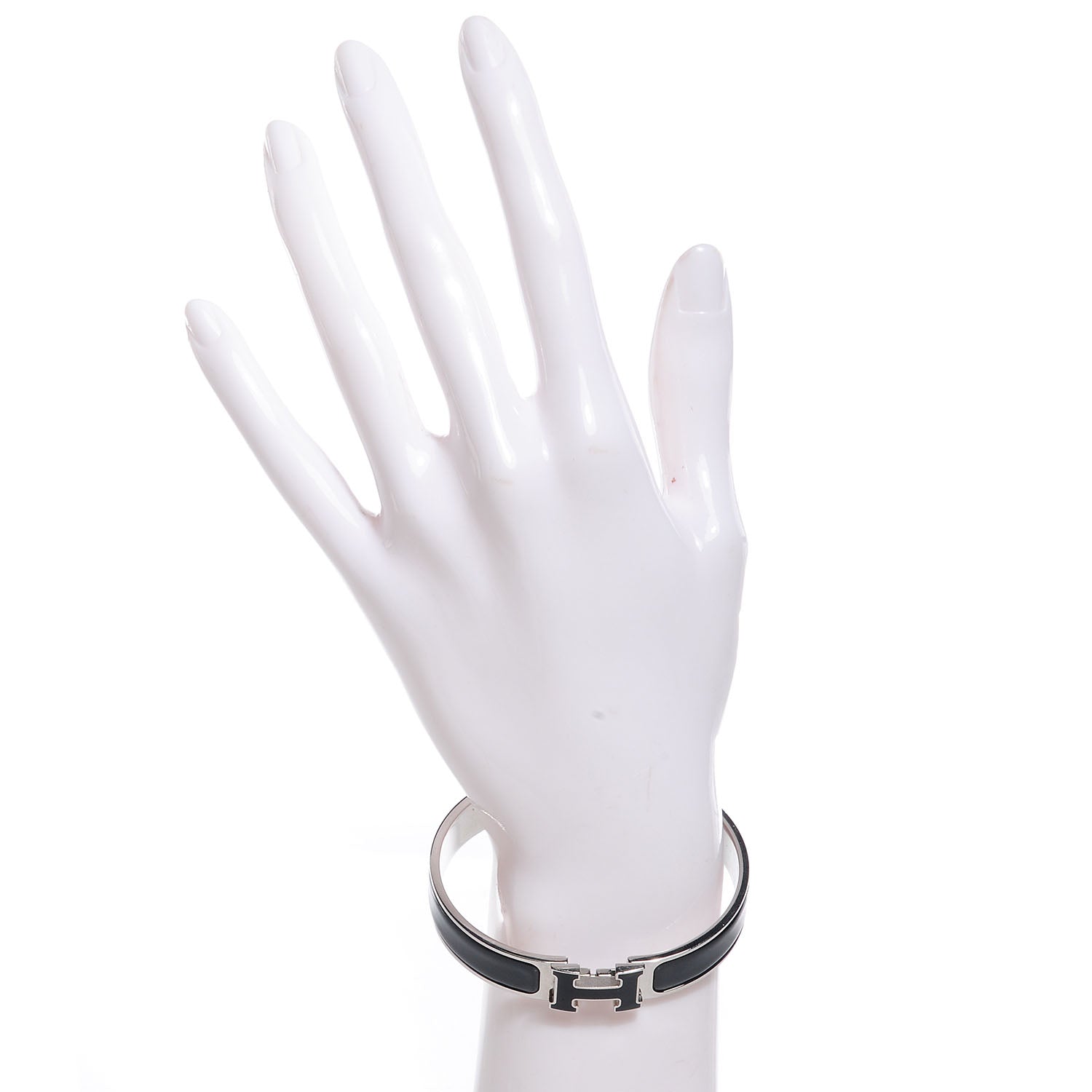 Hermes Enamel Narrow Clic Clac H Bracelet GM Black 2 of 6