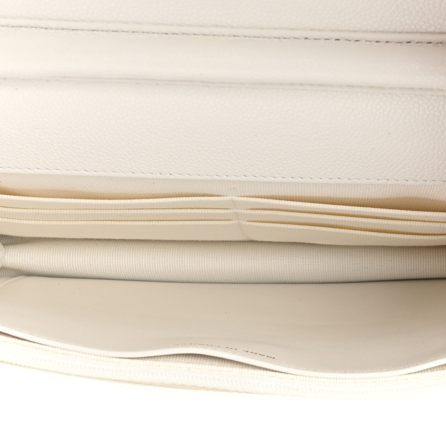 Caviar Quilted Wallet On Chain WOC White