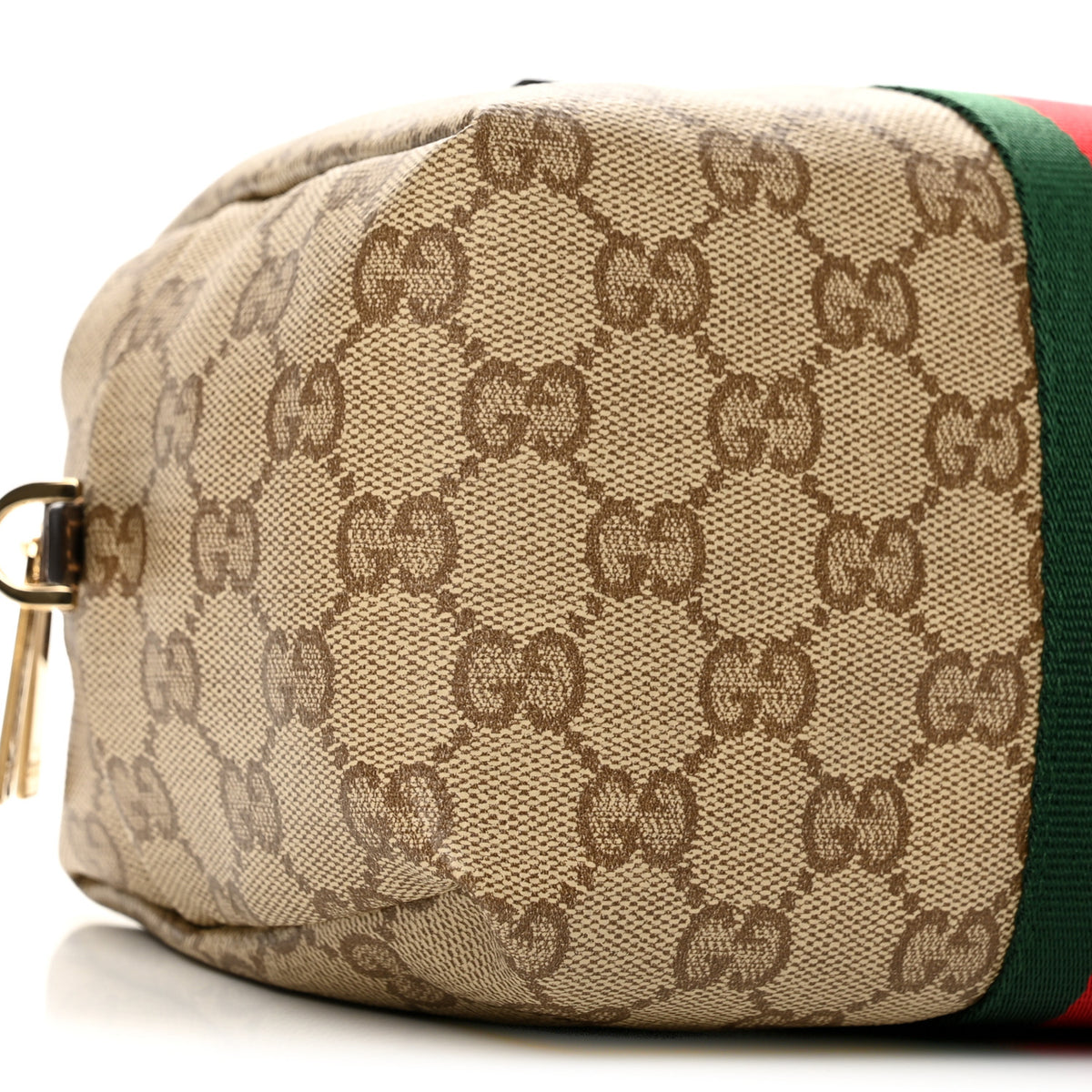 GG Monogram Web Mini Boston Bag Sand Dark Brown