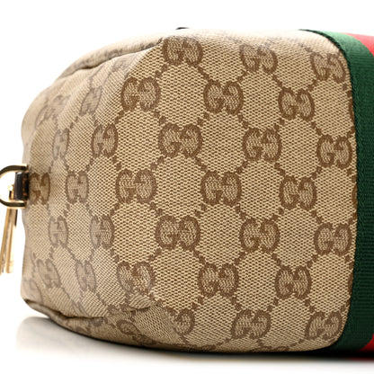 Gucci GG Monogram Web Mini Boston Bag Sand Dark Brown 9 of 11