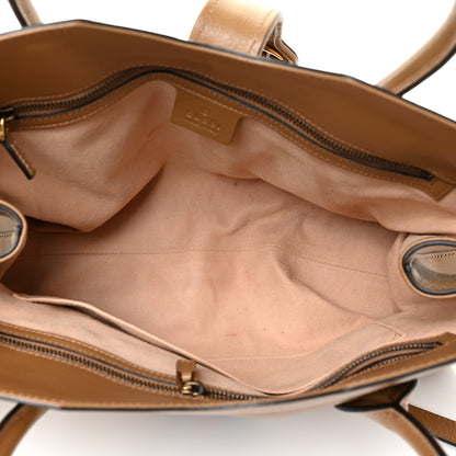 Gucci New Sakai Calfskin Lux Web Medium Dahlia Top Handle Shoulder Bag Quarz Beige 5 of 14