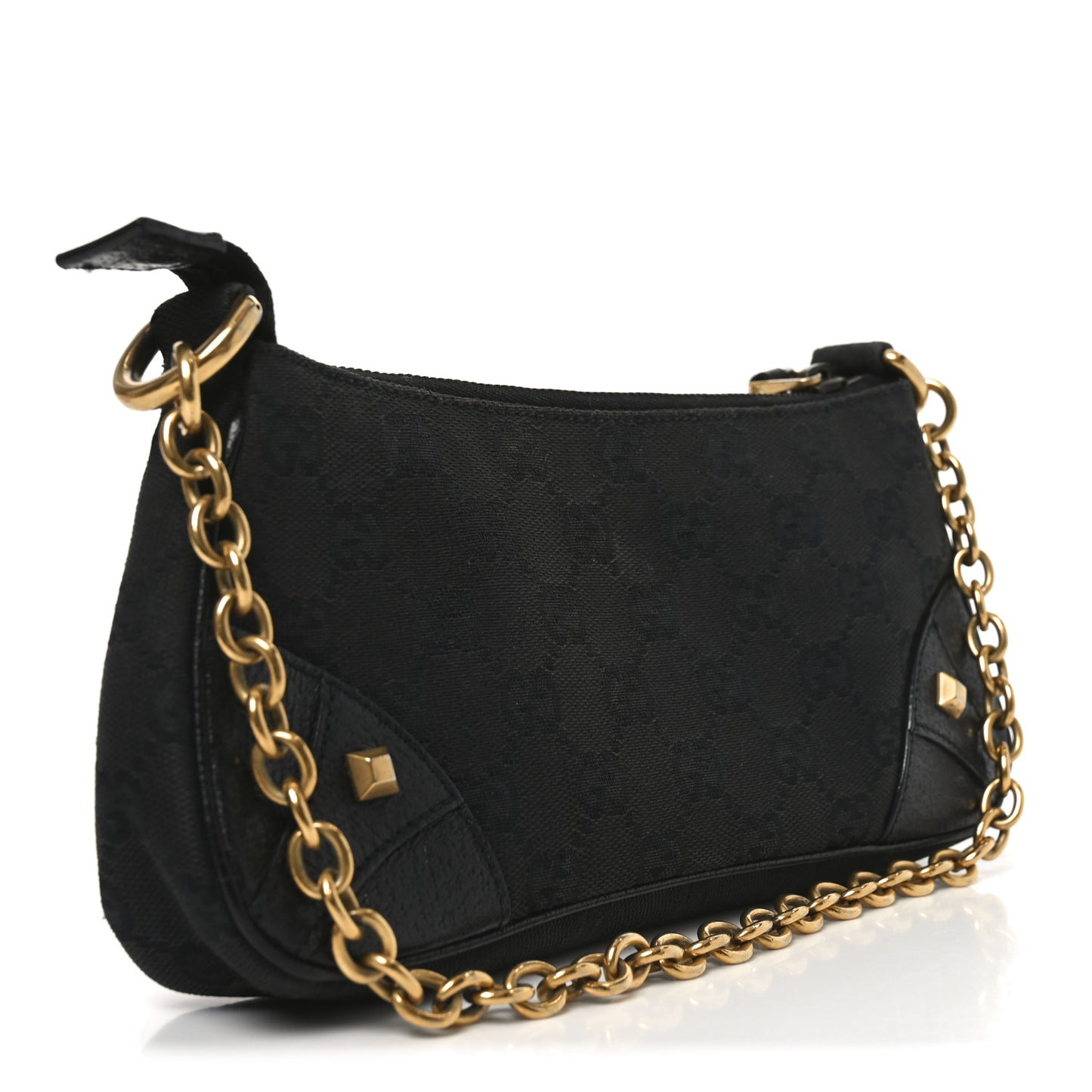 Monogram Horsebit Nail Chain Pochette Black