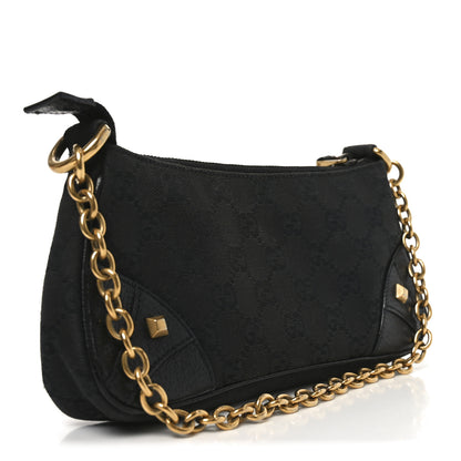 Gucci Monogram Horsebit Nail Chain Pochette Black 3 of 10
