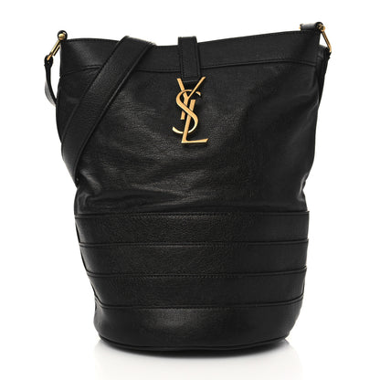 Saint Laurent Lambskin Seau Fermoir Bucket Bag Black 1 of 7