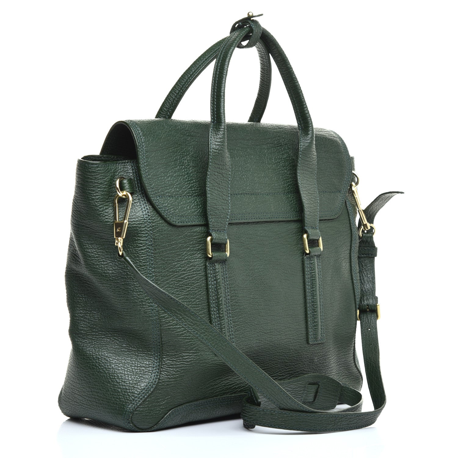 3.1 Phillip Lim Textured Calfskin Large Pashli Satchel Jade 3 of 9