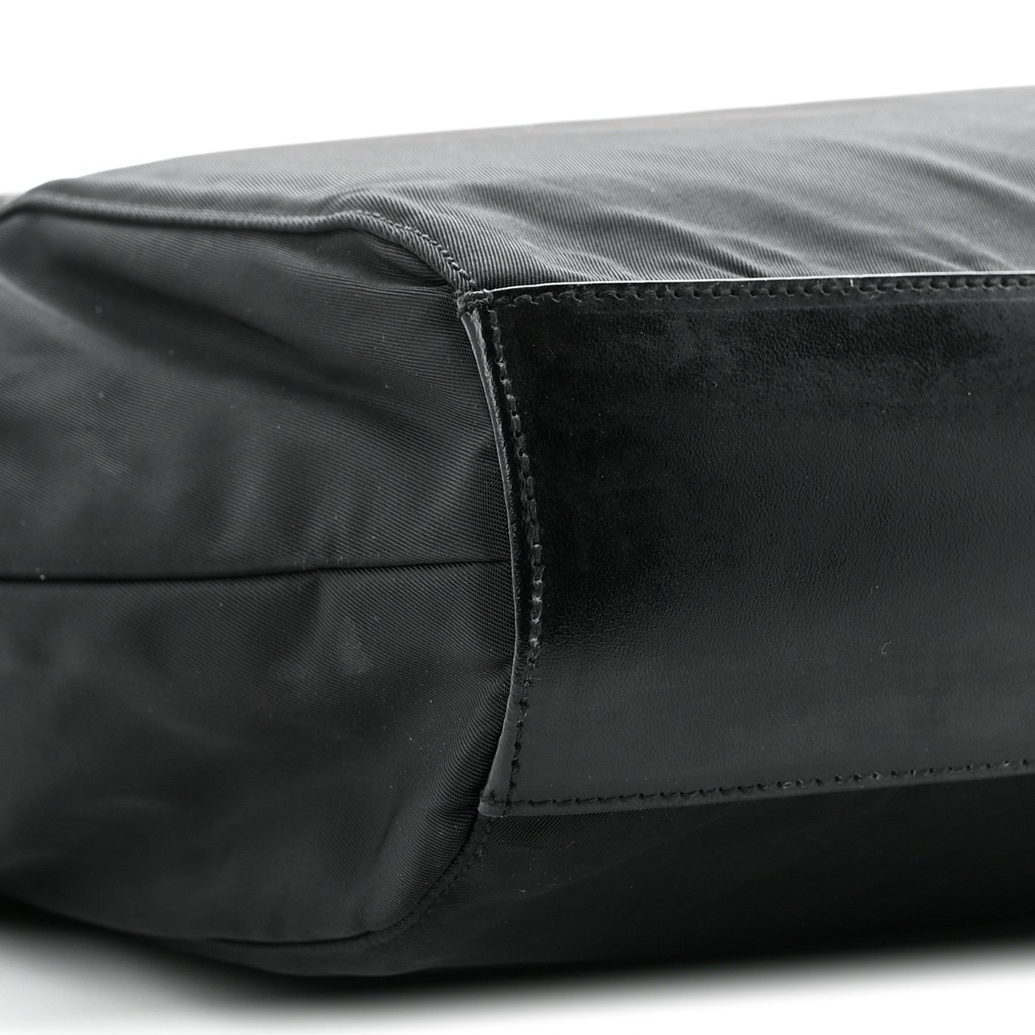 Prada Tessuto Nylon Calfskin Shoulder Bag Black 8 of 9