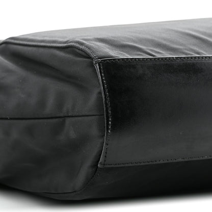 Prada Tessuto Nylon Calfskin Shoulder Bag Black 8 of 9