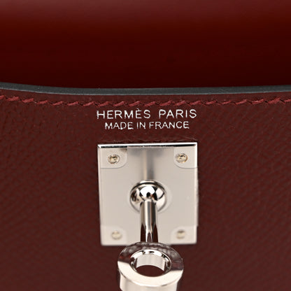 Hermes Epsom Mini Kelly Sellier 20 Sangle Cordage Rouge H Orange Field Rose Tyrien 6 of 13