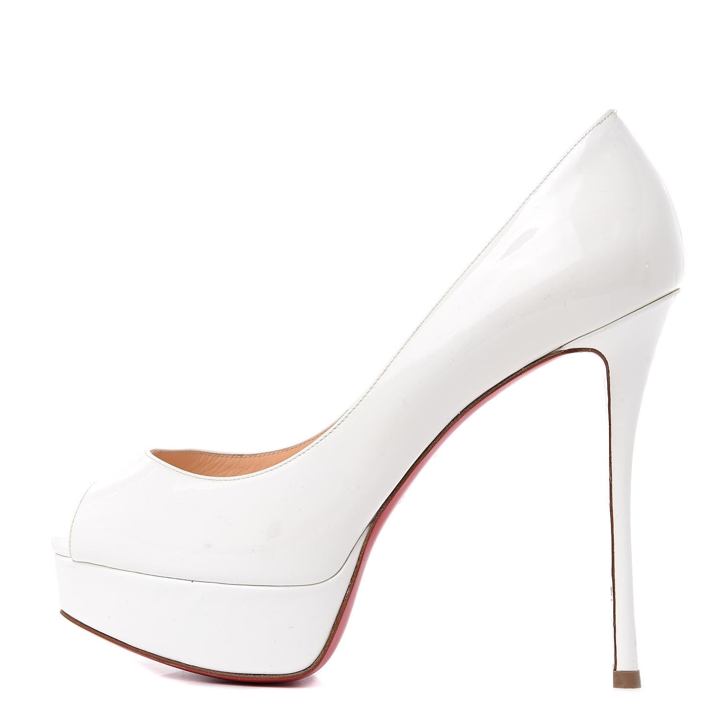 Patent Fetish Peep 130 Pumps 36 White