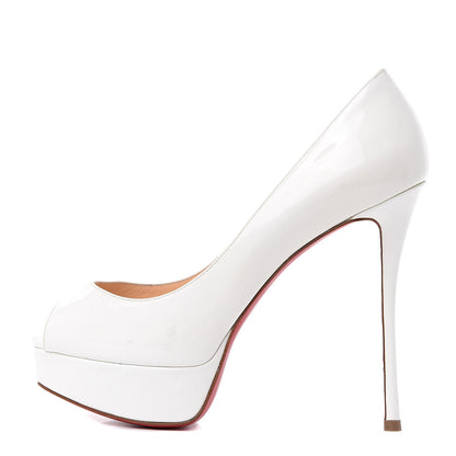 Christian Louboutin Patent Fetish Peep 130 Pumps 36 White 1 of 8