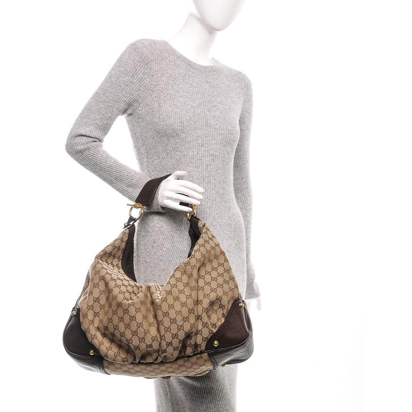 Monogram Large Jockey Hobo Dark Brown