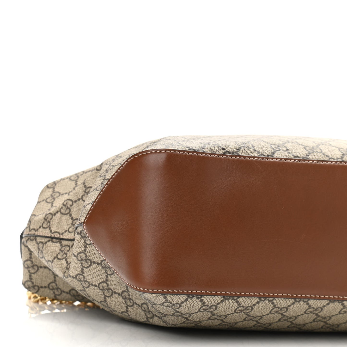 GG Supreme Monogram Large Linea A Hobo Light Brown