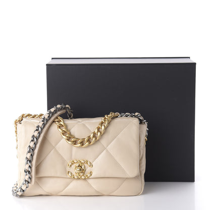 Chanel Lambskin Quilted Medium 19 Flap Light Beige 11 of 11