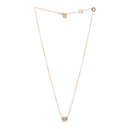 Bulgari 18K Rose Gold Diamond Small B.Zero1 Pave Pendant Necklace 3 of 5