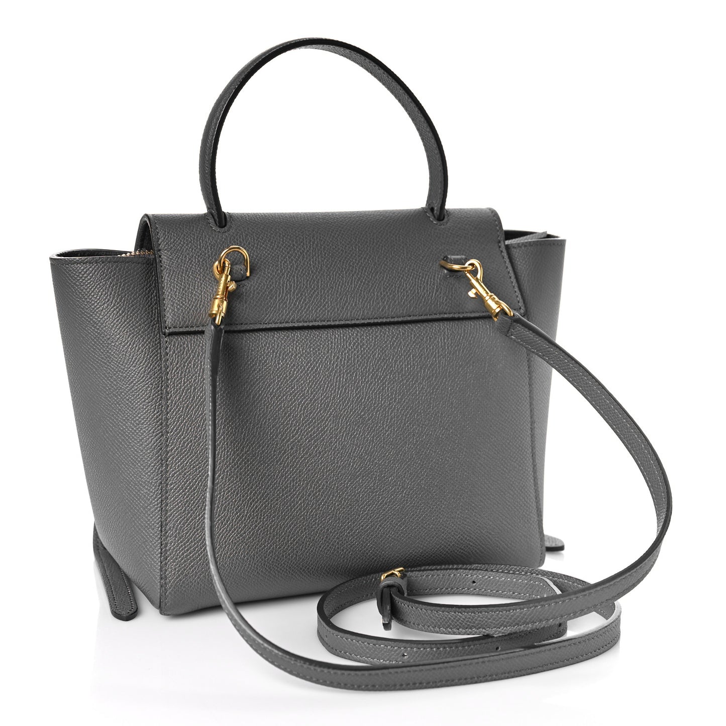 Grained Calfskin Nano Belt Bag Grey