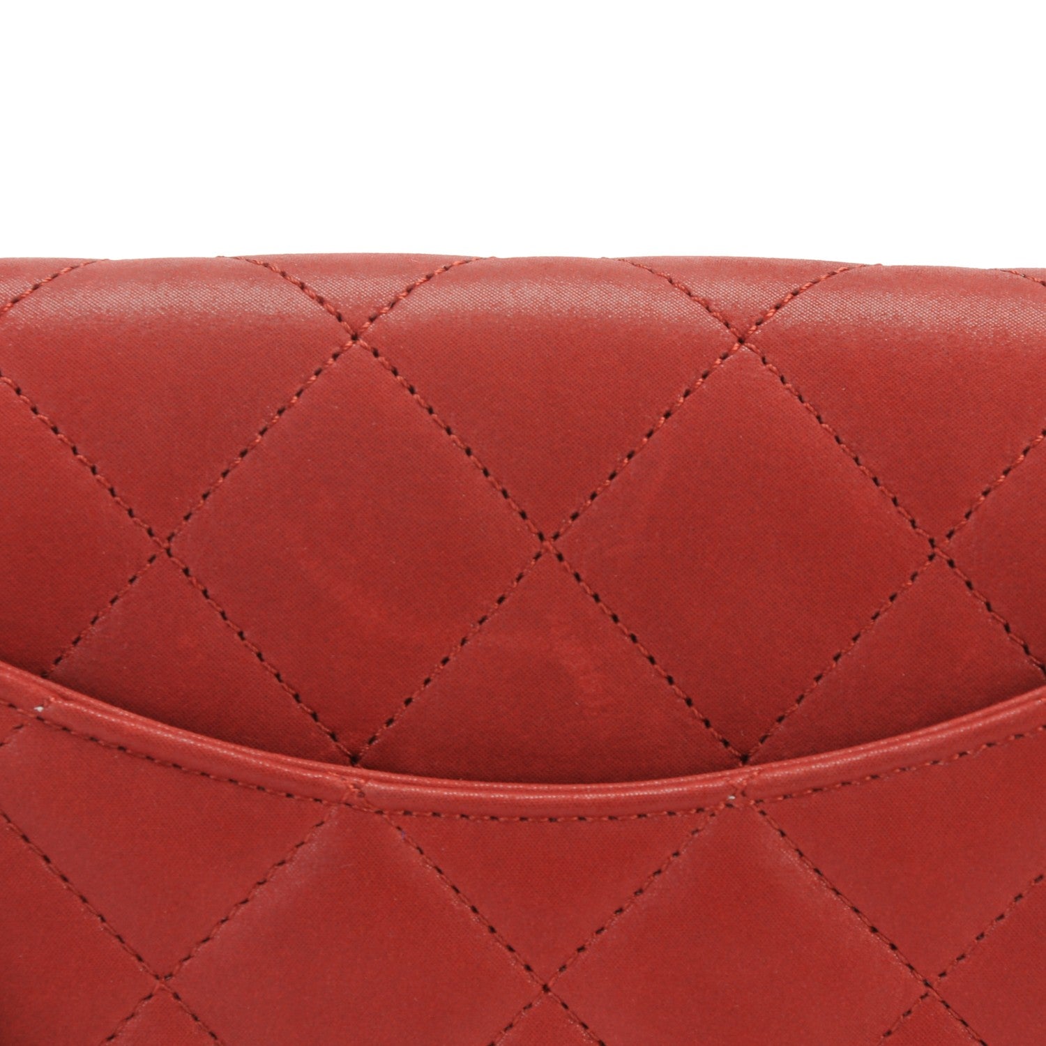 Chanel Suede Calfskin Jumbo Happy Stitch Flap Red 9 of 9