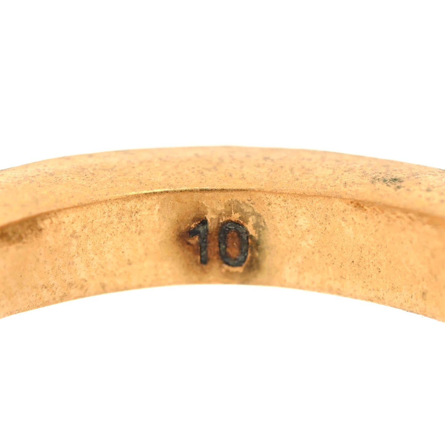 Feline Head Ring 50 5.5 Aged Gold