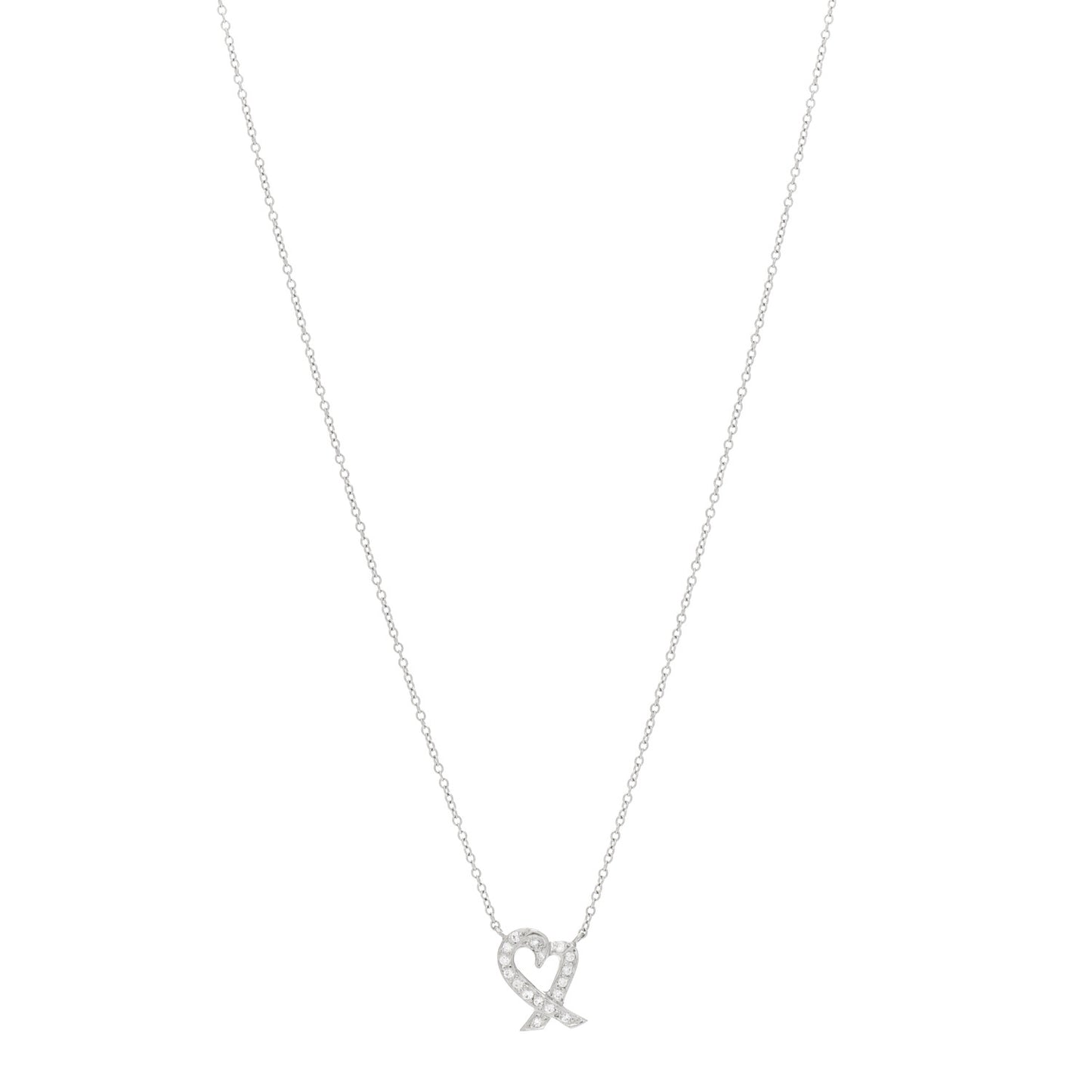 Platinum Diamond Paloma Picasso Loving Heart Pendant Necklace