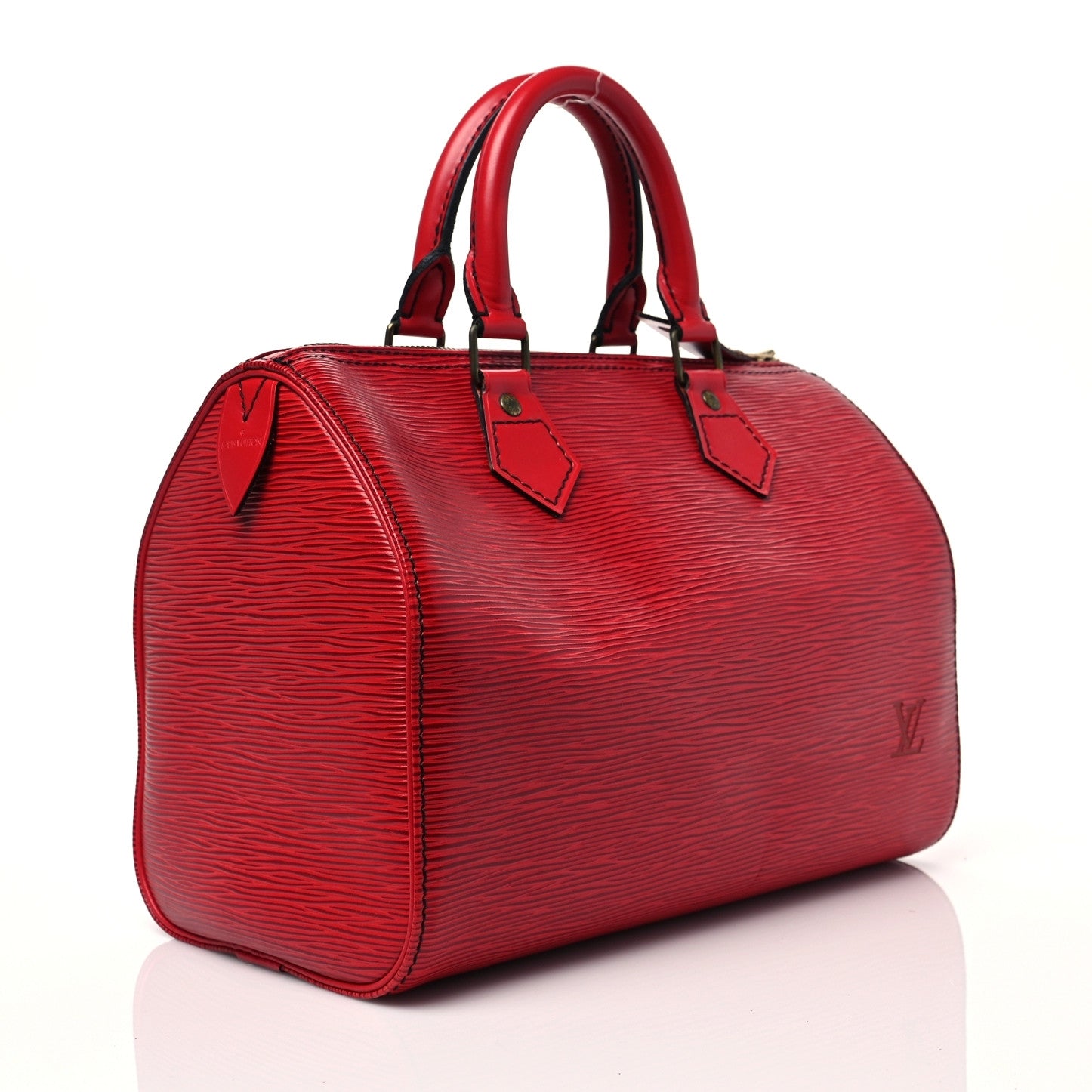 Louis Vuitton Epi Speedy 25 Castillan Red 3 of 10
