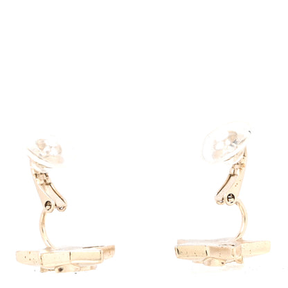 Chanel Metal Crystal CC Star Clip On Earrings Gold 3 of 5